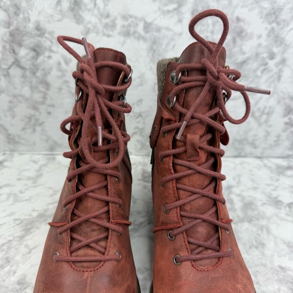 AETREX Aubrey Brownish Red Leather Hiking Waterproof Boots Women's US Size 8.5 - Picture 7 of 16